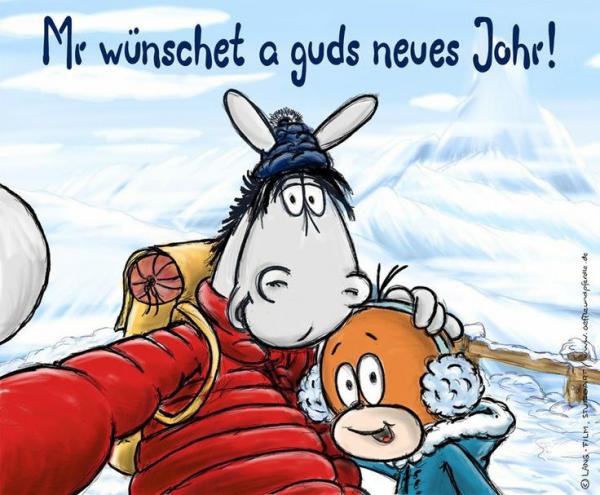 Äffle und Pferdle wünschen ein gutes neues Jahr 