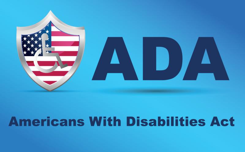 ada-amerikaner-mit-behinderungen-handeln-schild-mit-usa-flagge-und-rollstuhl-auf-blauem-hintergrund-informationsposter-illustration