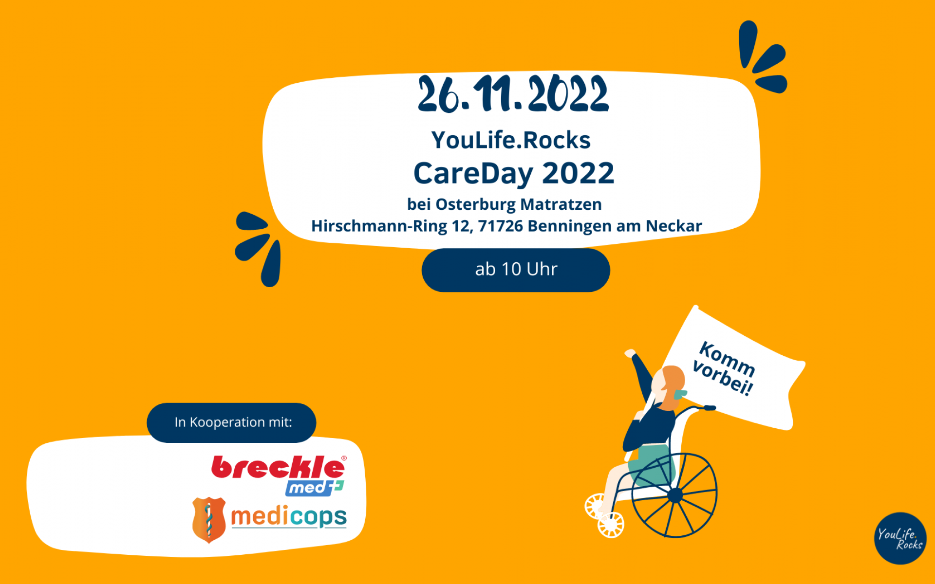 Header-Bild YouLife.Rocks CareDay 2022 Ankündigung