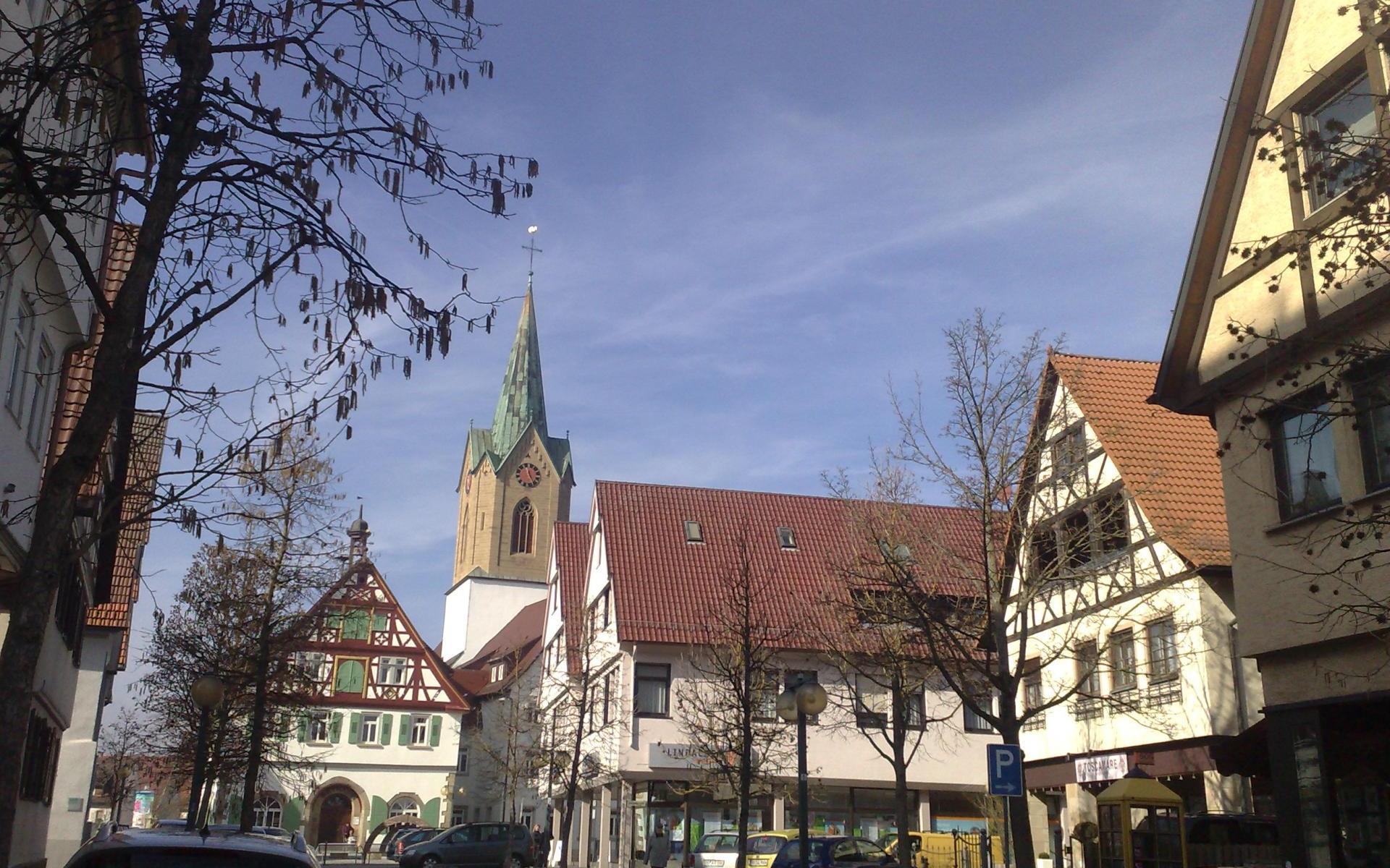 Blick auf die Altstadt in Renningen Baden Württemberg