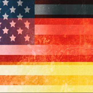 Flage die von USA in Deutsche übergeht