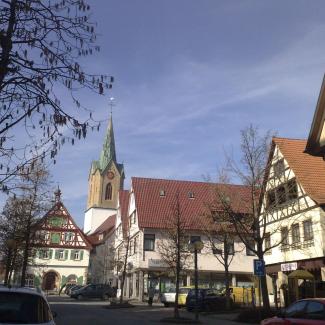 Blick auf die Altstadt in Renningen Baden Württemberg